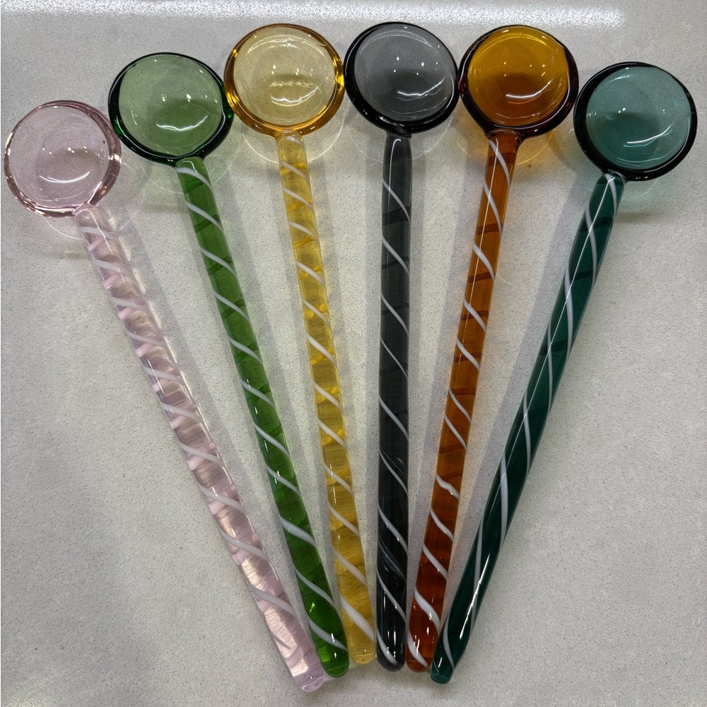 Rare Unique ZARA Colorful Glass Stir Sticks Set, new no box